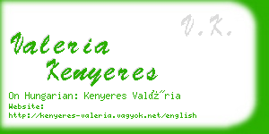 valeria kenyeres business card